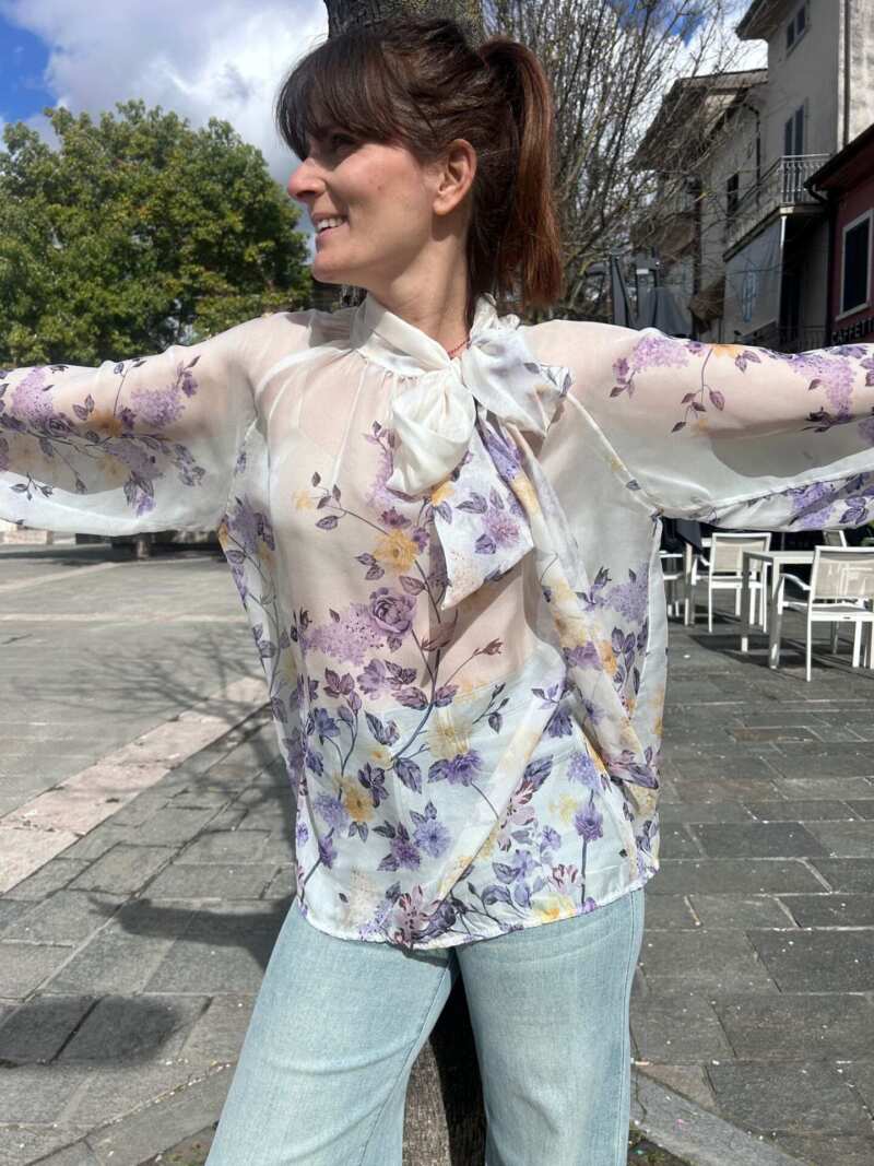 Camicia flowers fiocco