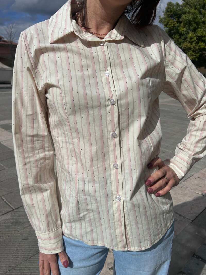Camicia riga con strass