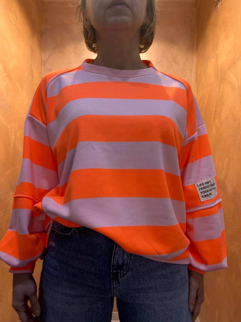 Felpa con righe bi-color