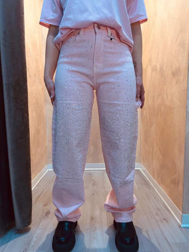 Modello lavoro rosa brillantini