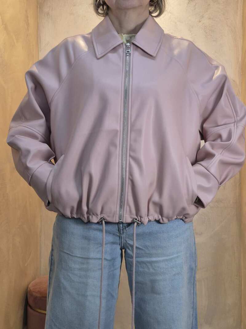 Giacchetto eco- pelle rosa