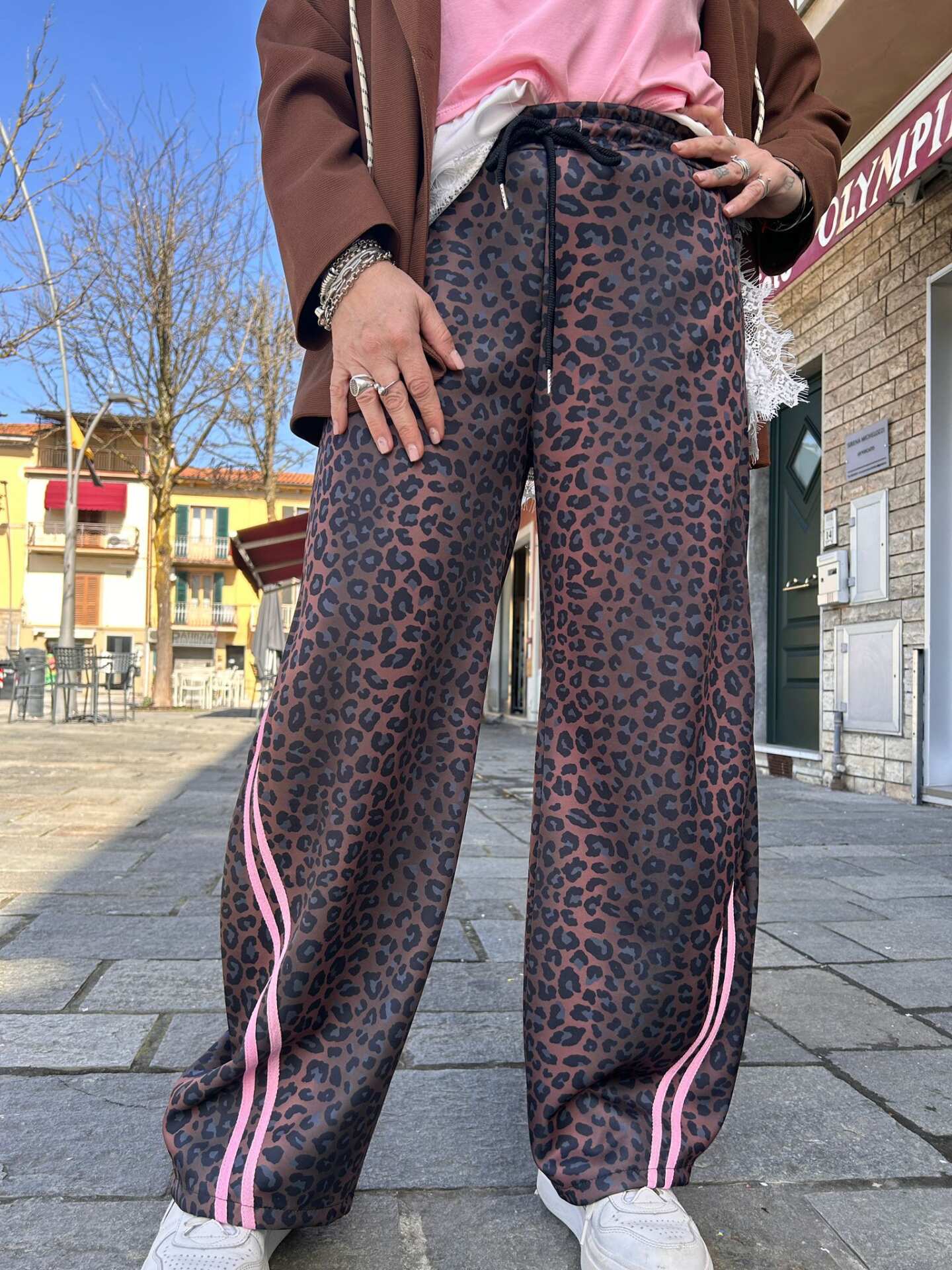 Pantalone leopardo riga